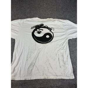 Stussy Revolution Graphic Tee T-Shirt Mens XL White Skate Grunge Streetwear Y2K